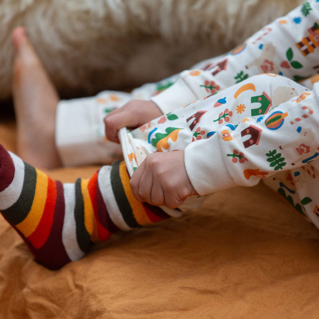 Hazel Rainbow Terry Boot Socks 2 Pack Multi / 6-8y