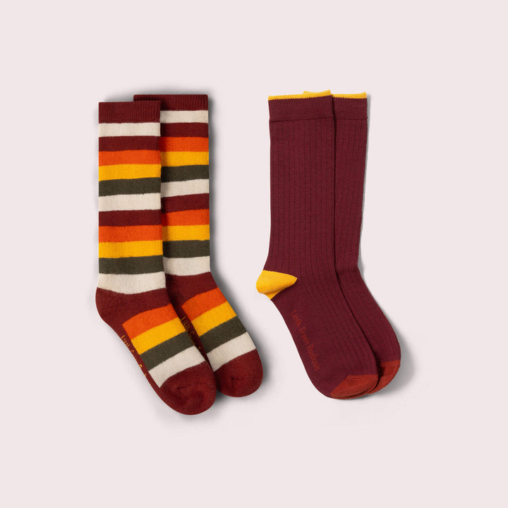 Hazel Rainbow Terry Boot Socks 2 Pack Multi / 6-8y