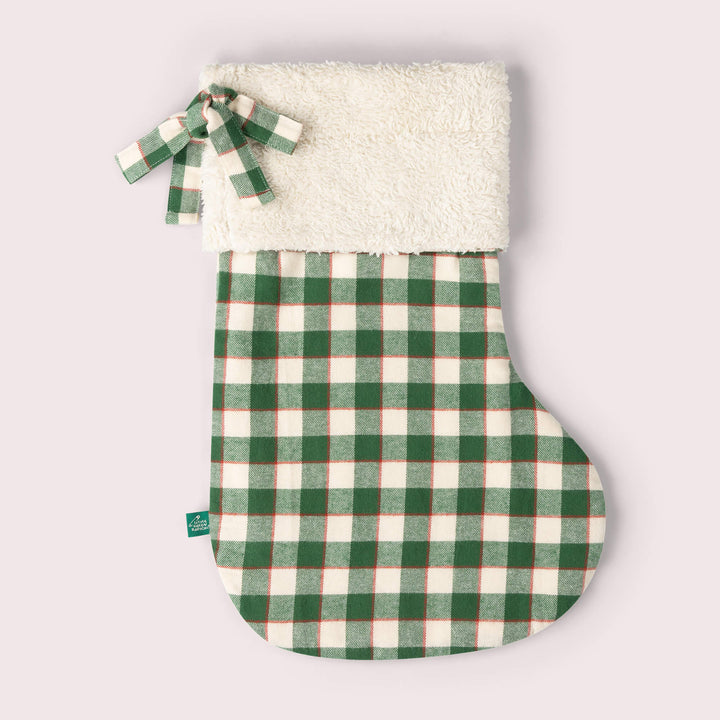 Olive Check Organic Stocking Green / One Size
