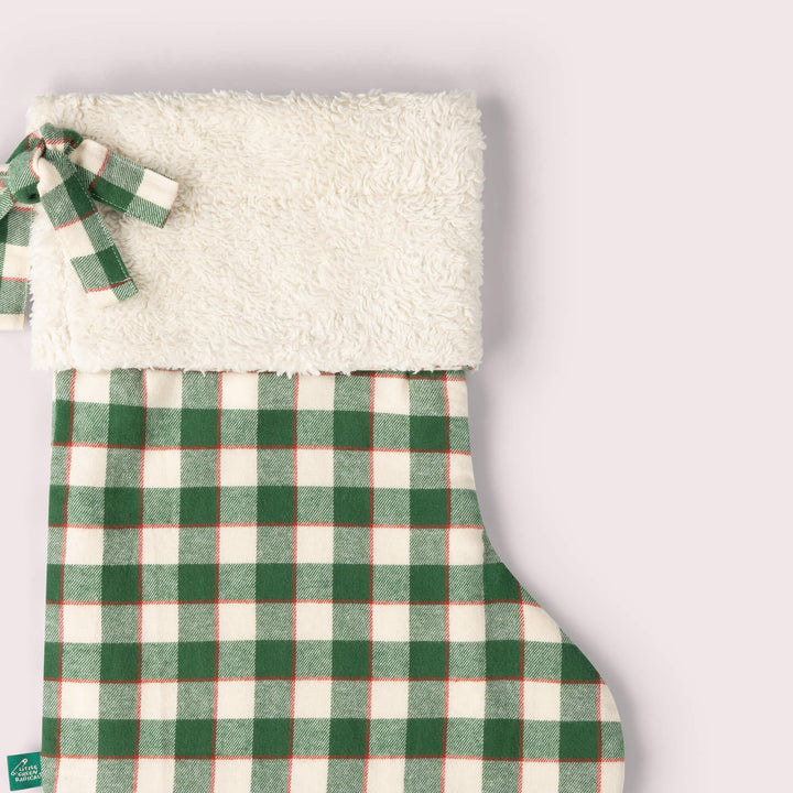 Olive Check Organic Stocking Green / One Size