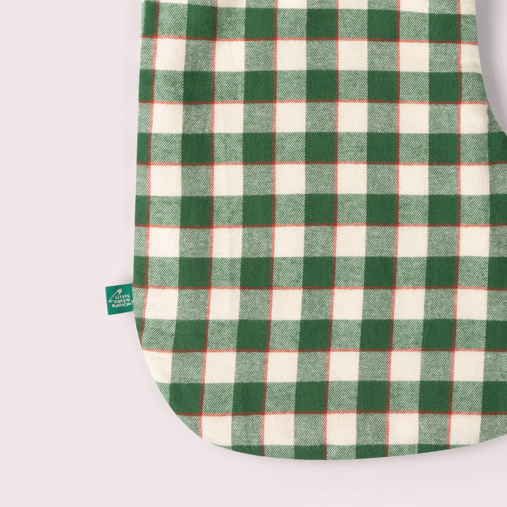 Olive Check Organic Stocking Green / One Size