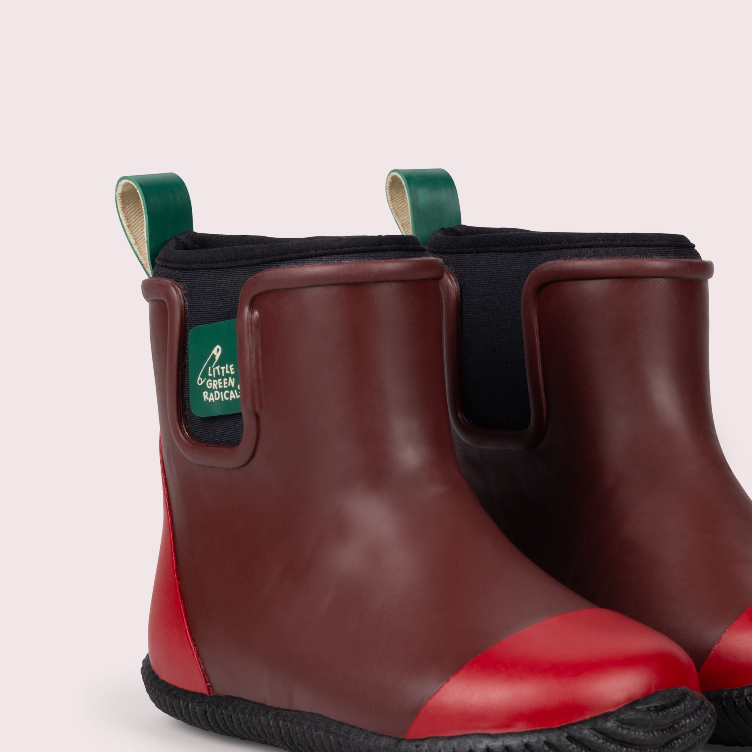 Plum Lined Natural Rubber Ankle Rain Boots