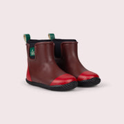 Plum Lined Natural Rubber Ankle Rain Boots