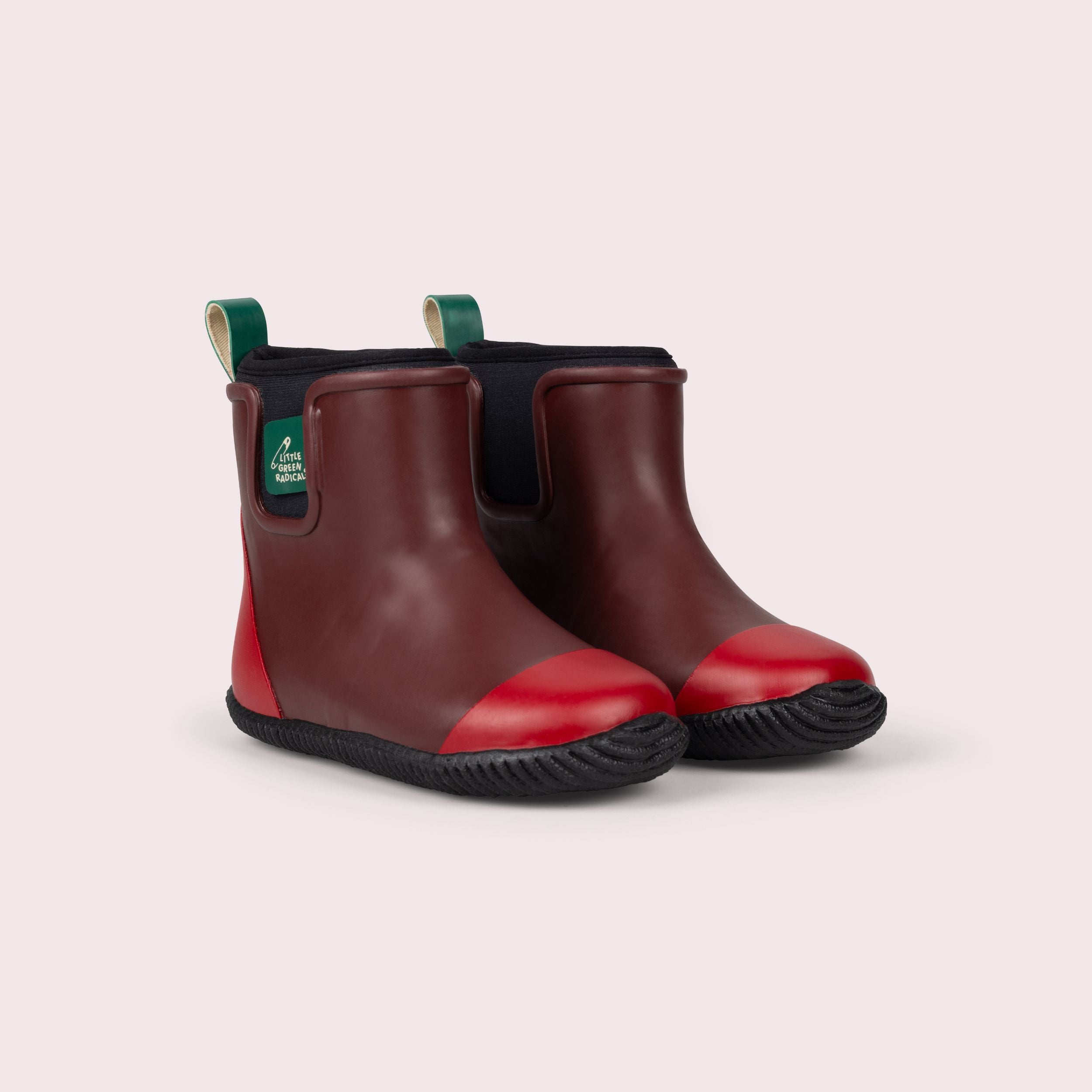 Plum Lined Natural Rubber Ankle Rain Boots