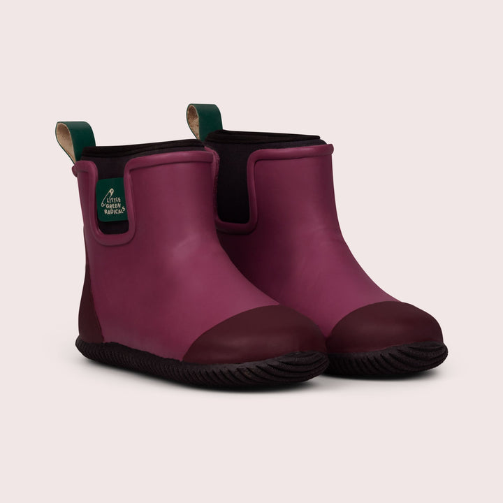 Plum Natural Rubber Ankle Rain Boots