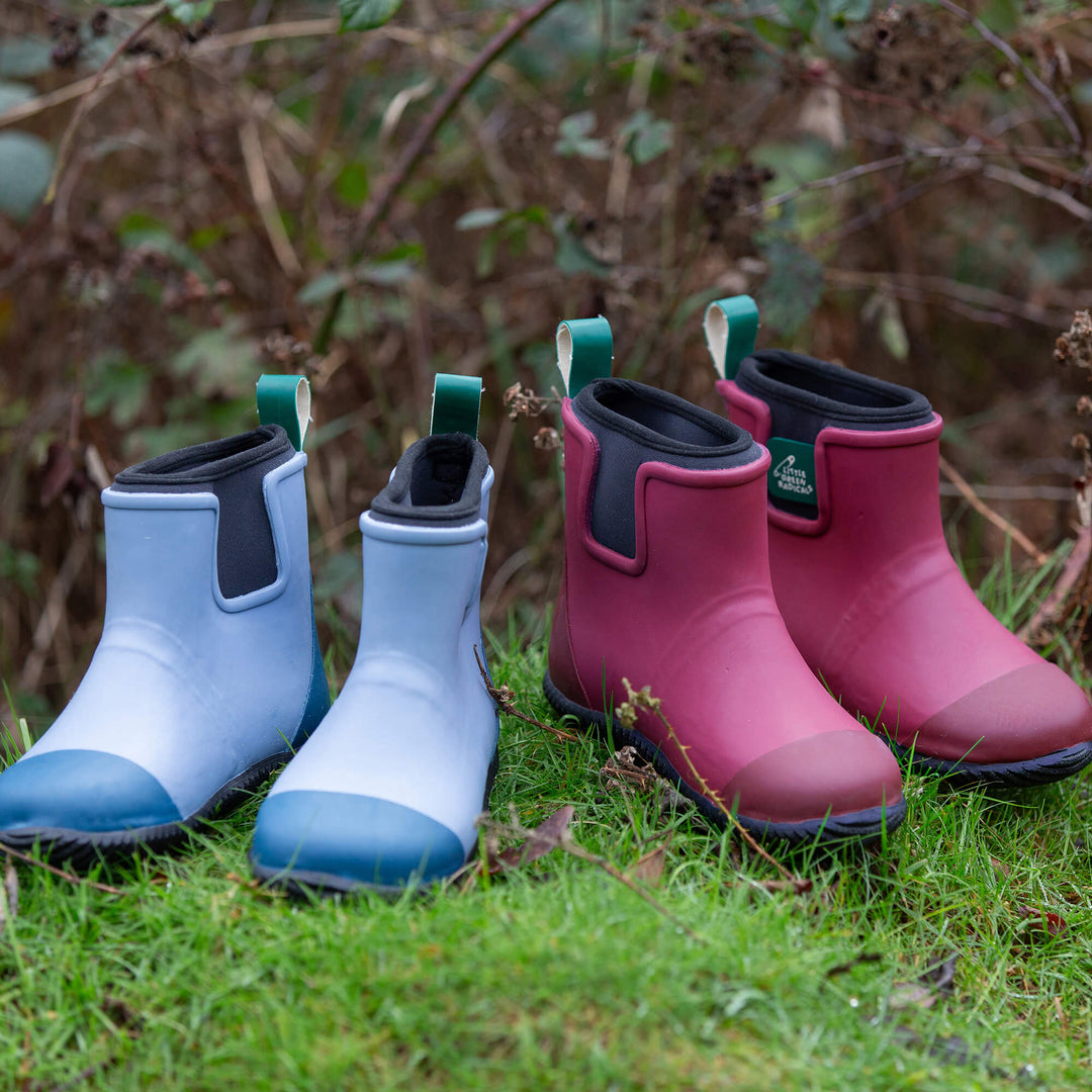 Plum Natural Rubber Ankle Rain Boots Purple / UK 13/EU 32/USA 1