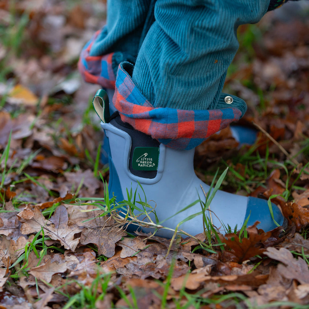Soft Blue Natural Rubber Ankle Rain Boots Blue / UK 13/EU 32/USA 1