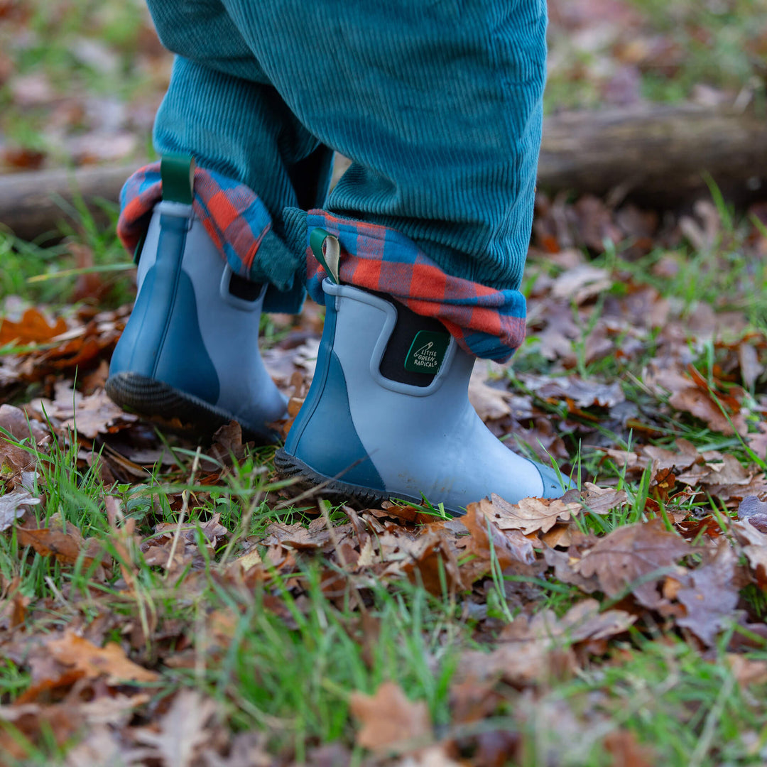 Soft Blue Natural Rubber Ankle Rain Boots Blue / UK 13/EU 32/USA 1