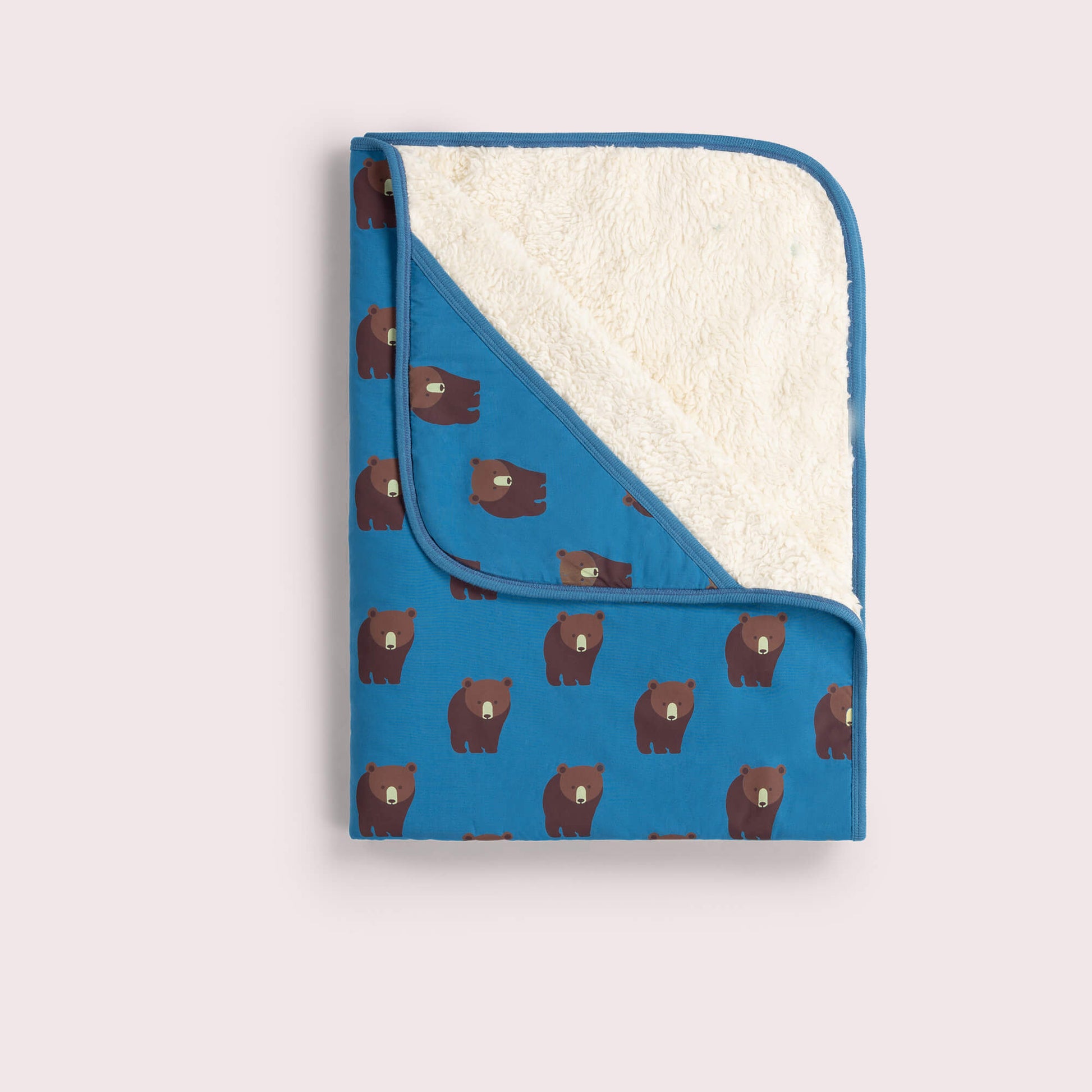 Blue Bears Sherpa Hooded Organic Baby Blanket Blue / One Size