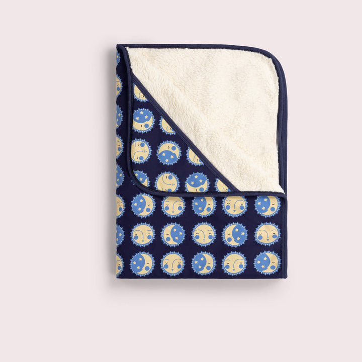 Sun Folk Sherpa Hooded Organic Baby Blanket Blue / One Size