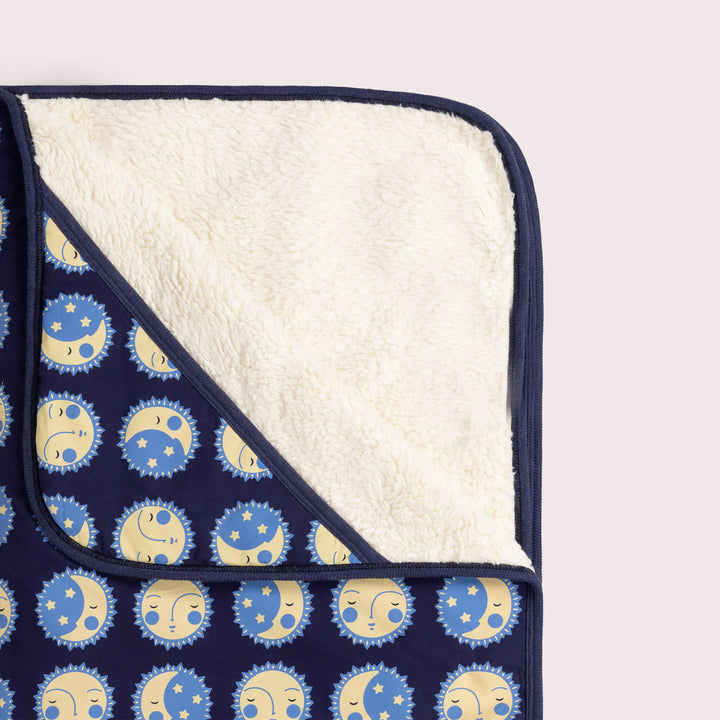 Sun Folk Sherpa Hooded Organic Baby Blanket Blue / One Size