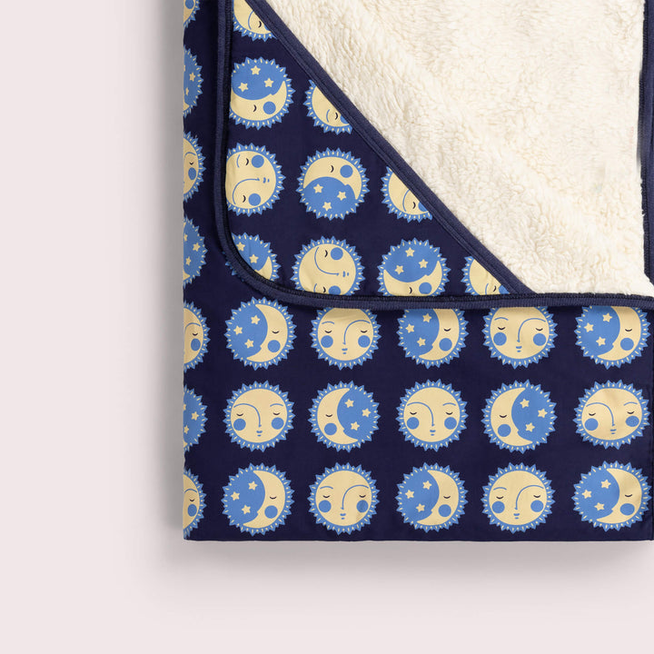 Sun Folk Sherpa Hooded Organic Baby Blanket Blue / One Size