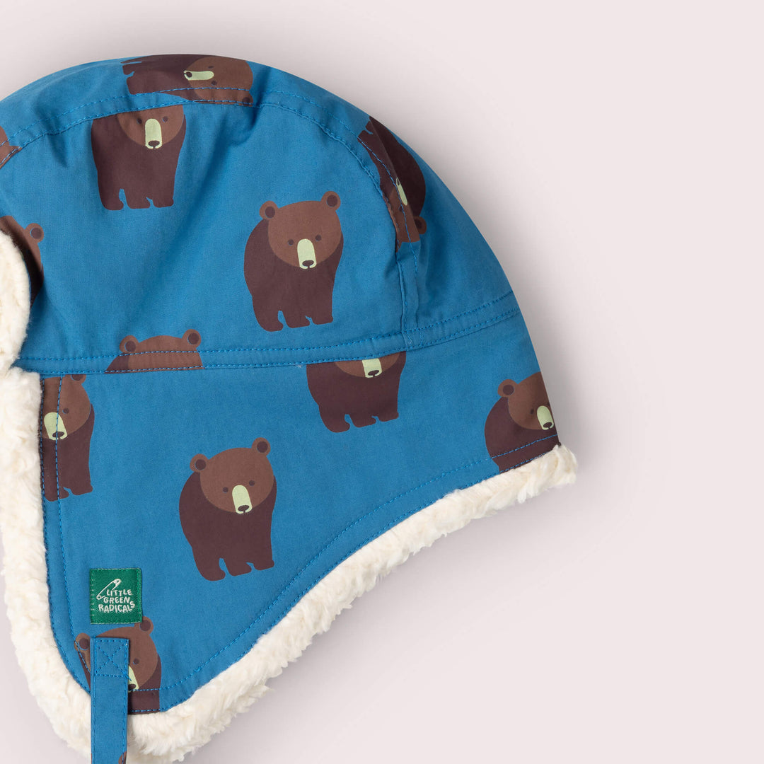 Blue Bears Sherpa Fleece Cosy Hat Blue / 5-8y