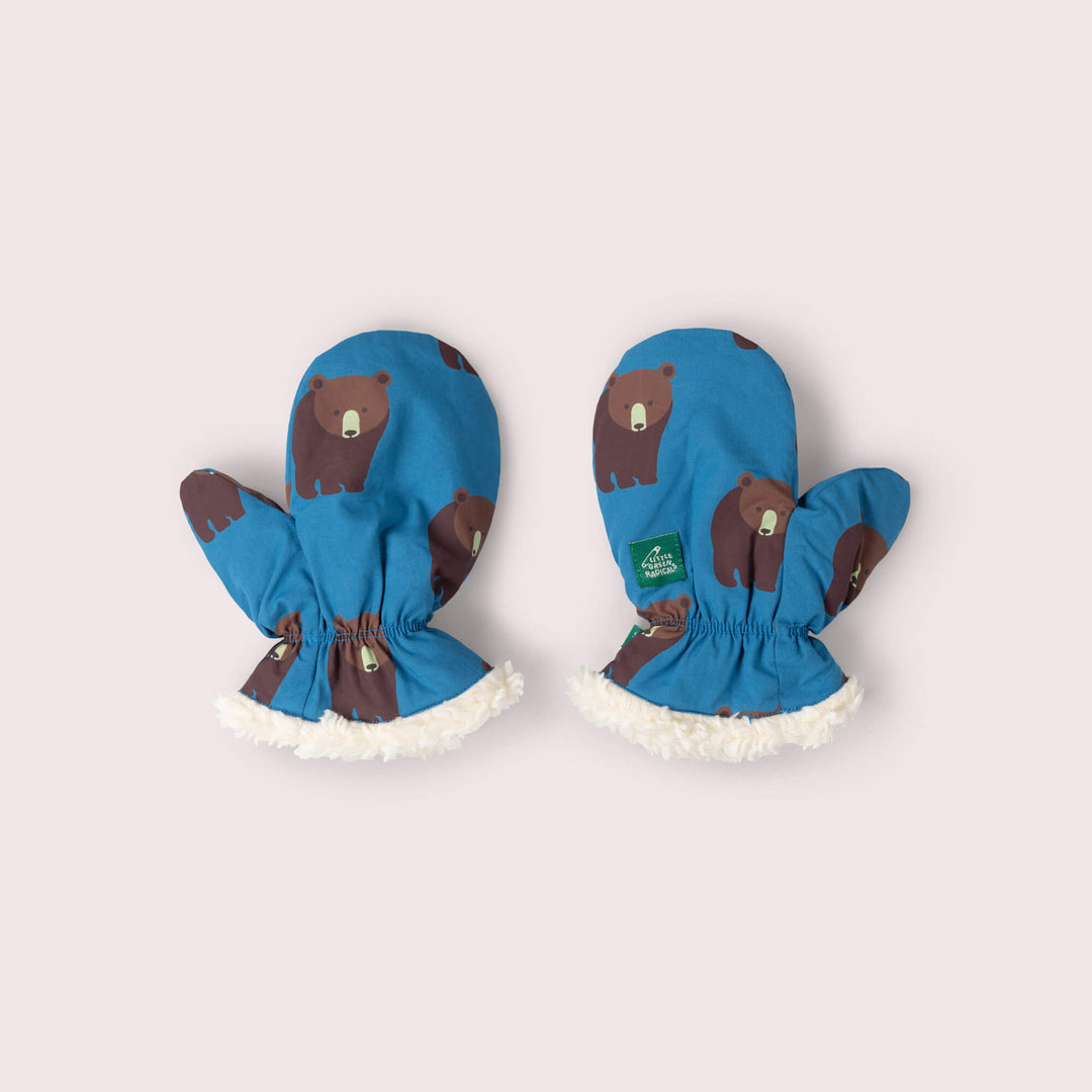 Blue Bears Sherpa Lined Mittens Purple / 5-8y