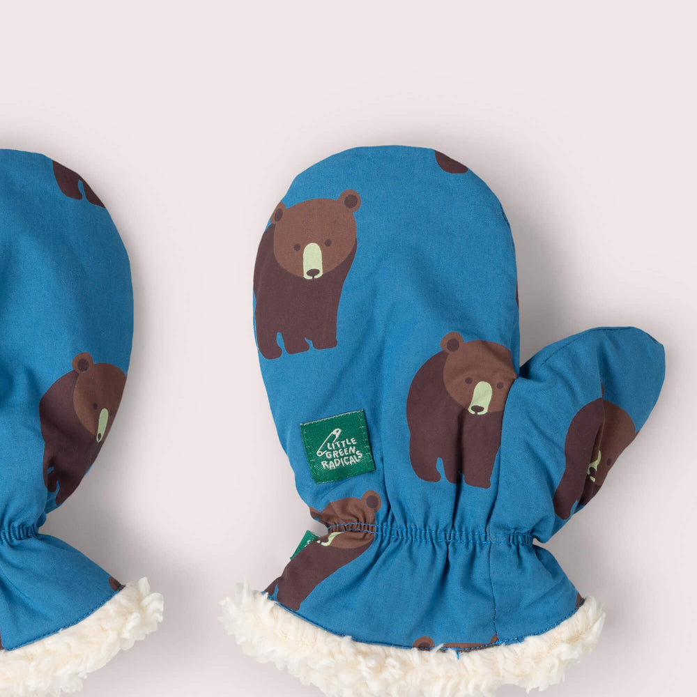 Blue Bears Sherpa Lined Mittens Purple / 5-8y