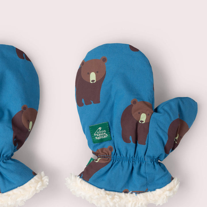 Blue Bears Sherpa Lined Mittens Purple / 5-8y