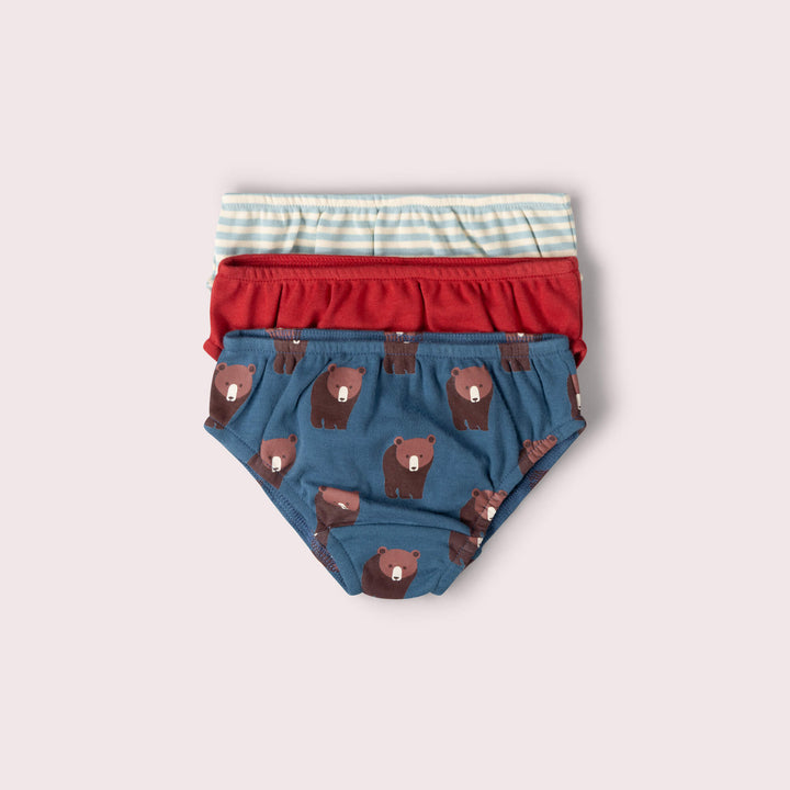 Blue Bears Organic Underwear 3 Pack Multi / 7-8y