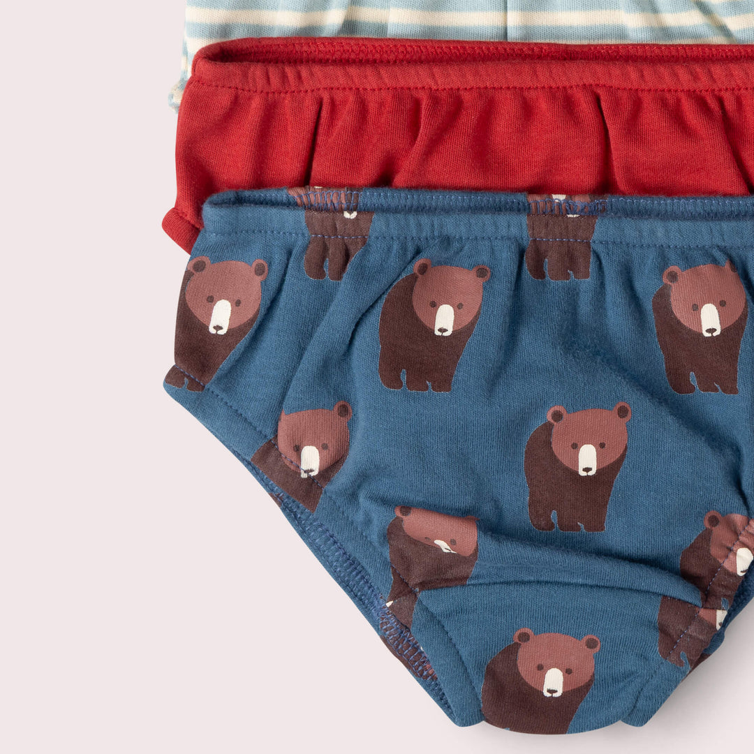 Blue Bears Organic Underwear 3 Pack Multi / 7-8y