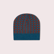 Ginger Squares Knitted Beanie Hat Multi / 5-8y