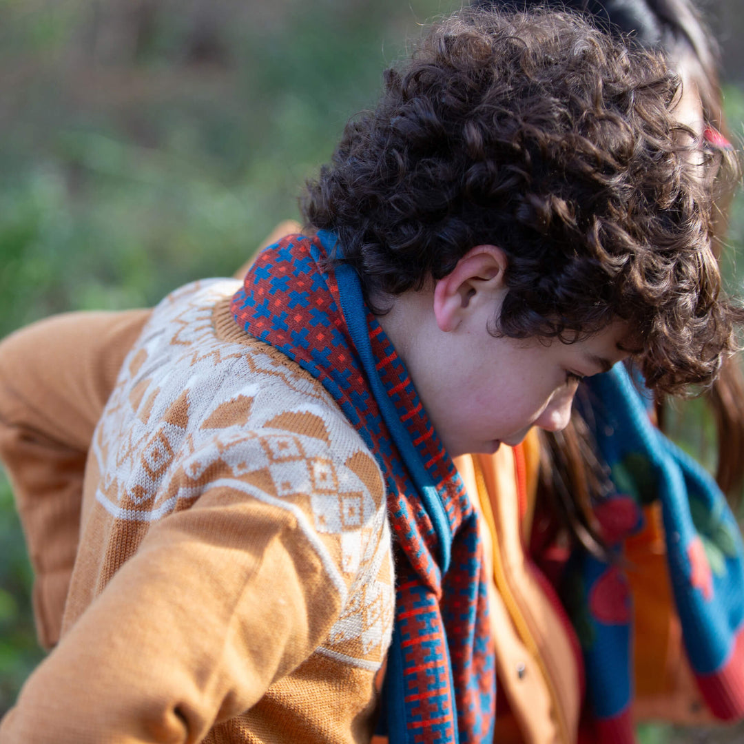 Ginger Squares Knitted Scarf Multi / One Size