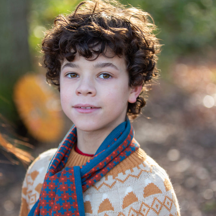 Ginger Squares Knitted Scarf Multi / One Size