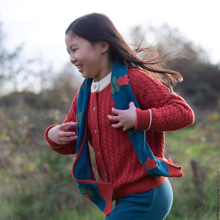 Tulips Knitted Scarf Blue / One Size