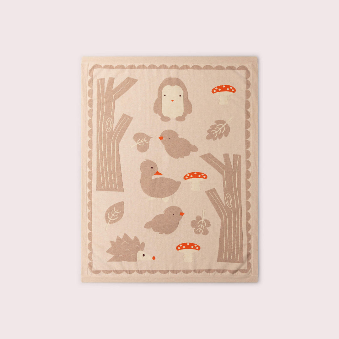 Folk Tales Knitted Organic Baby Blanket Cream / One Size