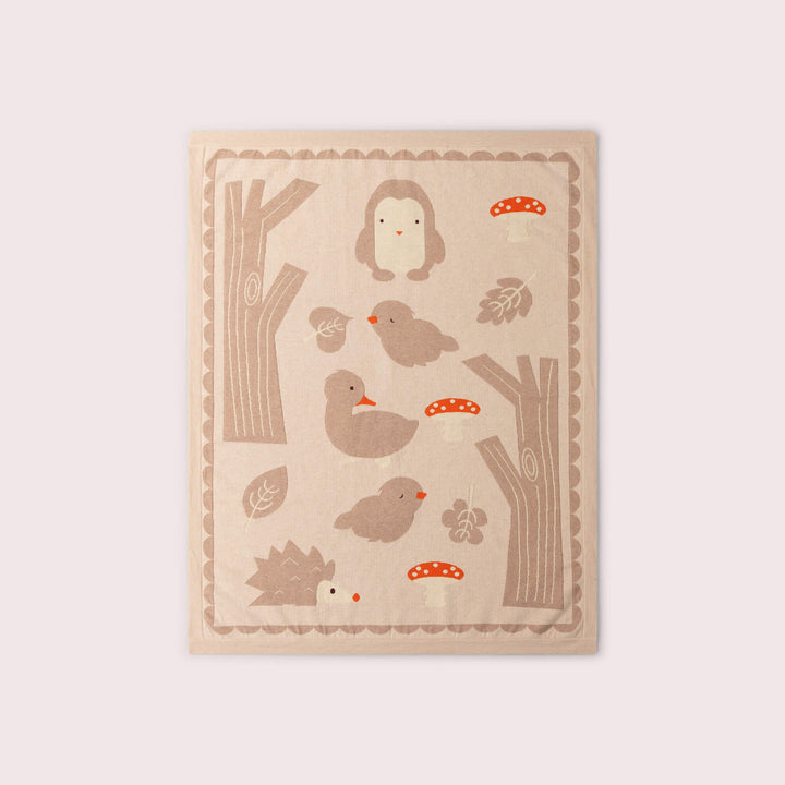 Folk Tales Knitted Organic Baby Blanket Cream / One Size