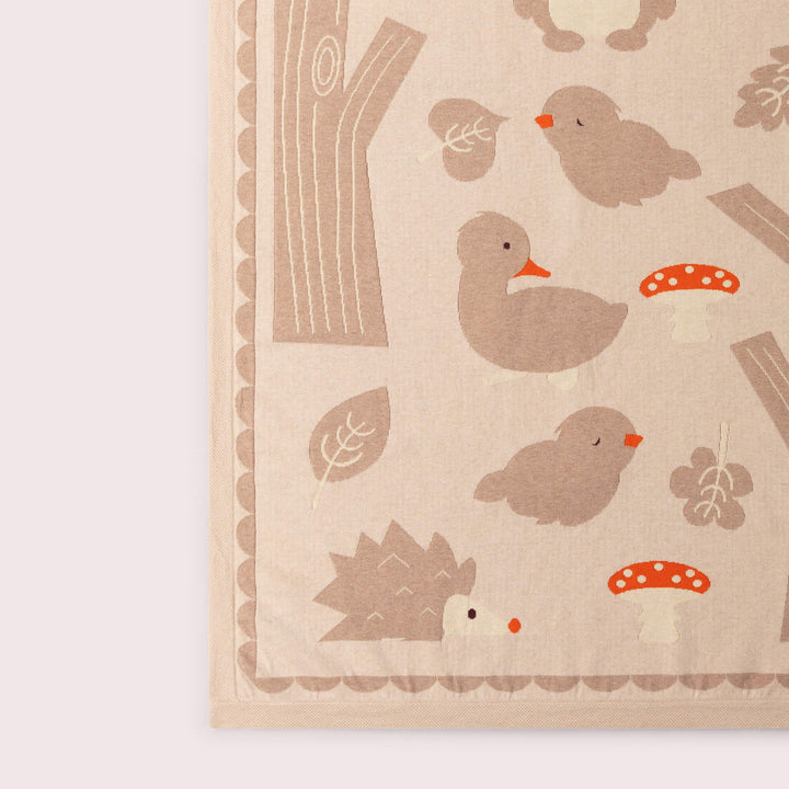 Folk Tales Knitted Organic Baby Blanket Cream / One Size