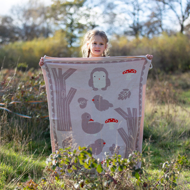 Folk Tales Knitted Organic Baby Blanket Cream / One Size