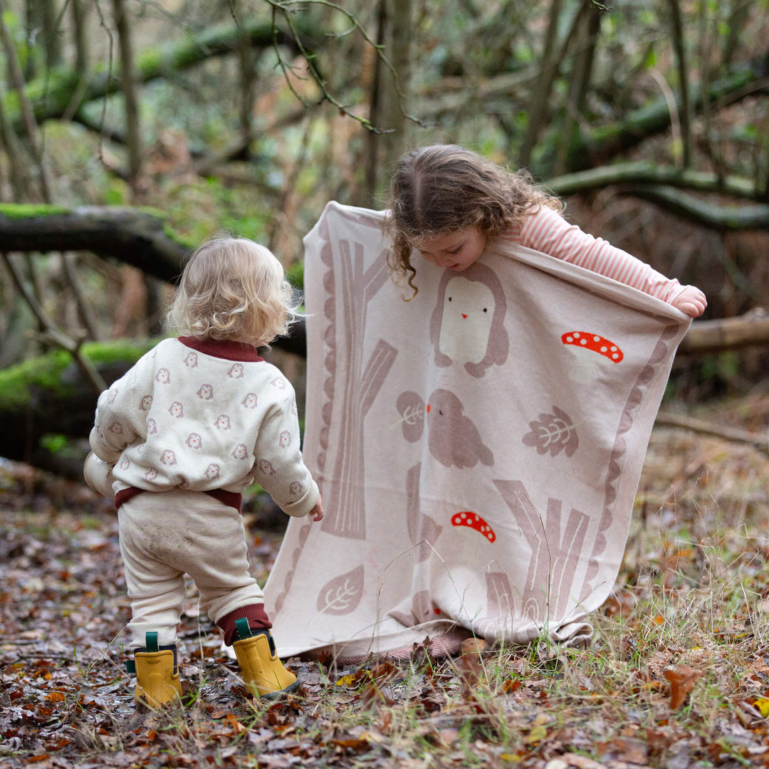 Folk Tales Knitted Organic Baby Blanket Cream / One Size