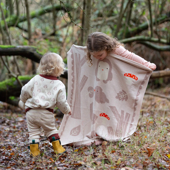 Folk Tales Knitted Organic Baby Blanket Cream / One Size