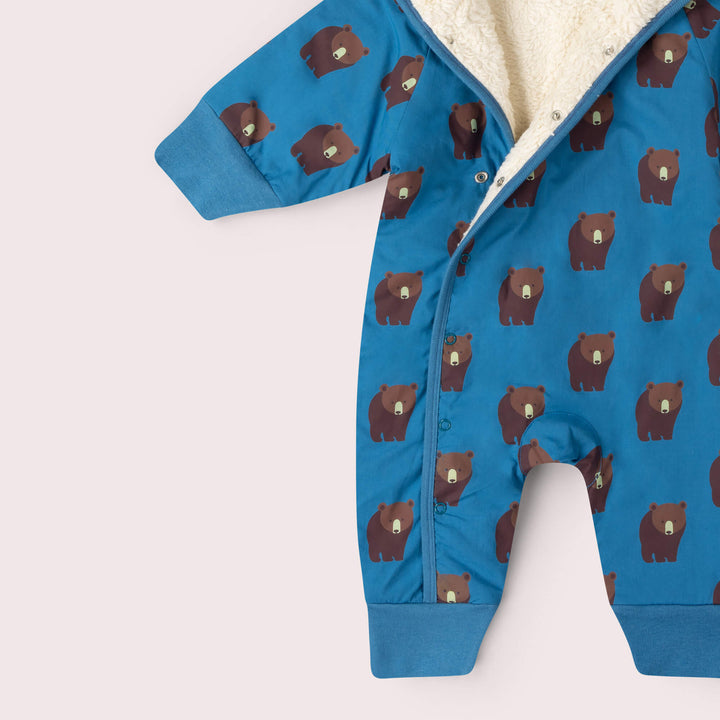 Blue Bears Sherpa Lined Snowsuit Blue / 3-4y