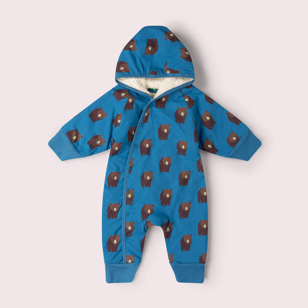 Blue Bears Sherpa Lined Snowsuit Blue / 3-4y
