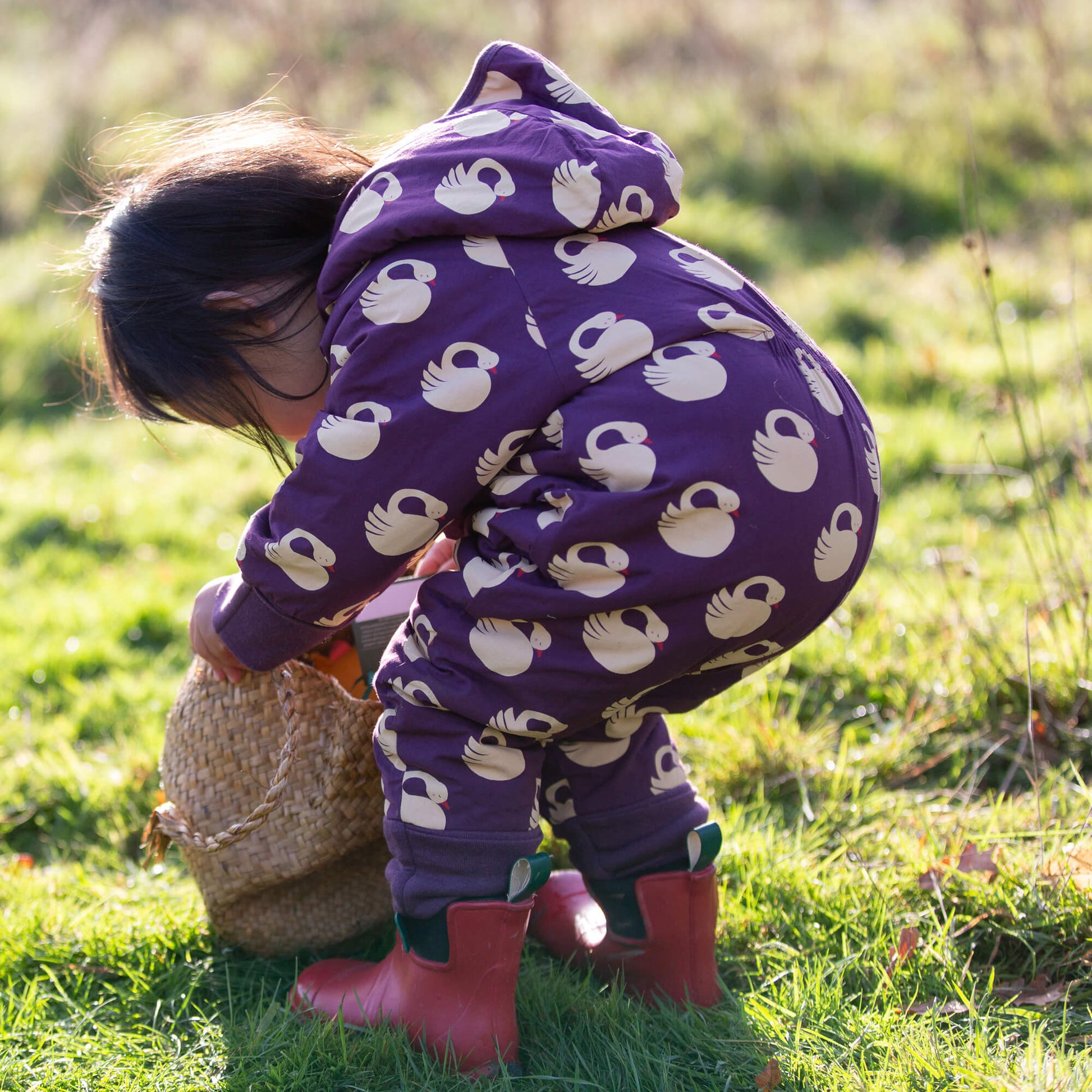 Sleeping Swans Sherpa Lined Snowsuit Purple / 3-4y