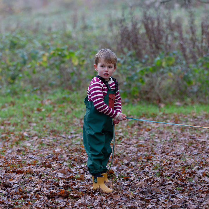 Olive Recycled Lined Waterproof Dungarees Green / 5-6y