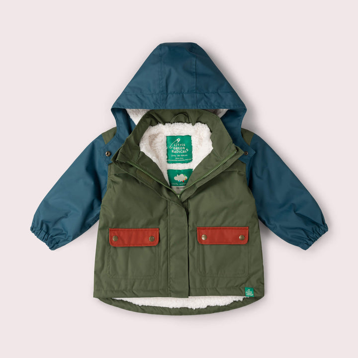 Chive Green Recycled Waterproof Winter Coat Green / 8-9y
