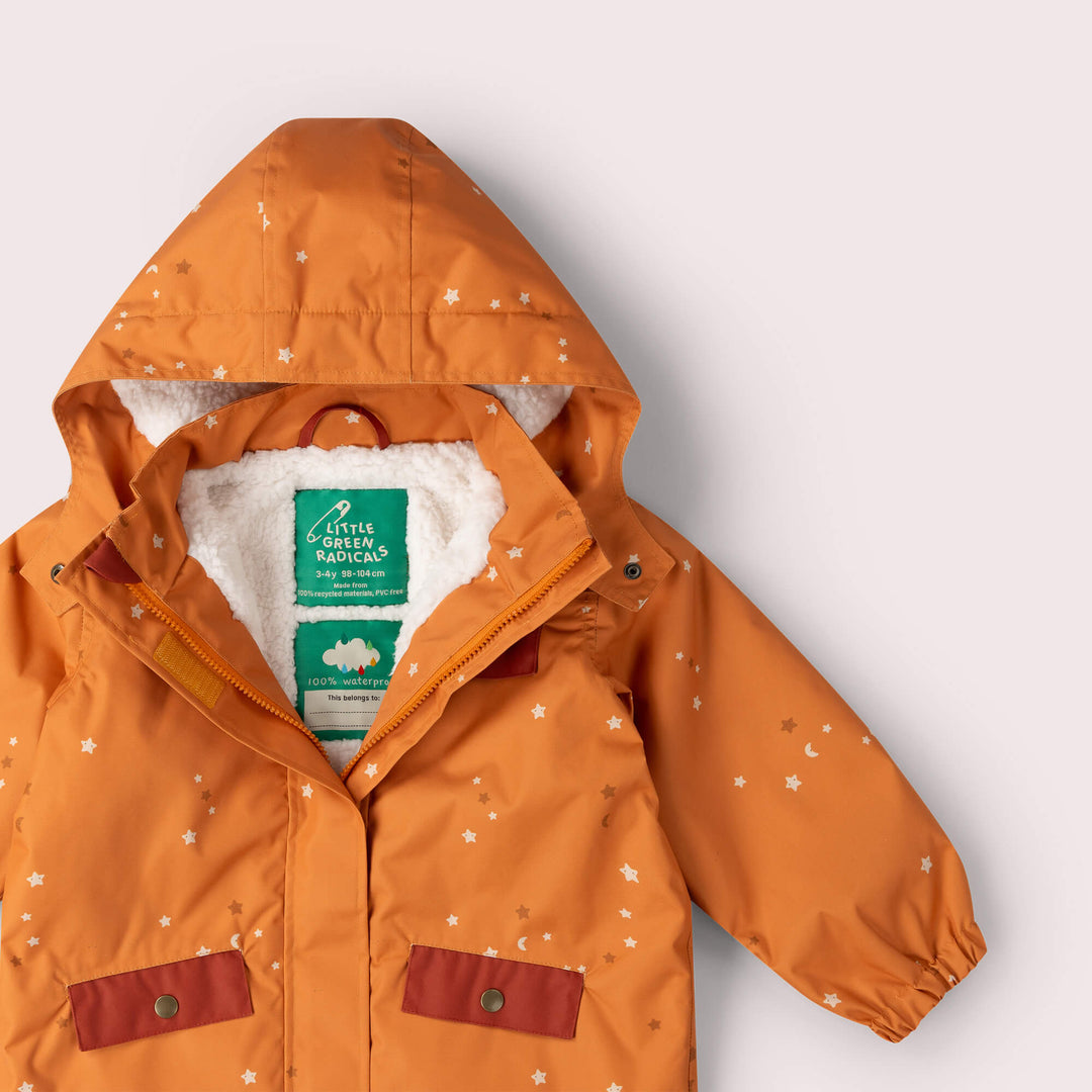 Gold Stars Recycled Waterproof Adventure Winter Coat Gold / 7-8y