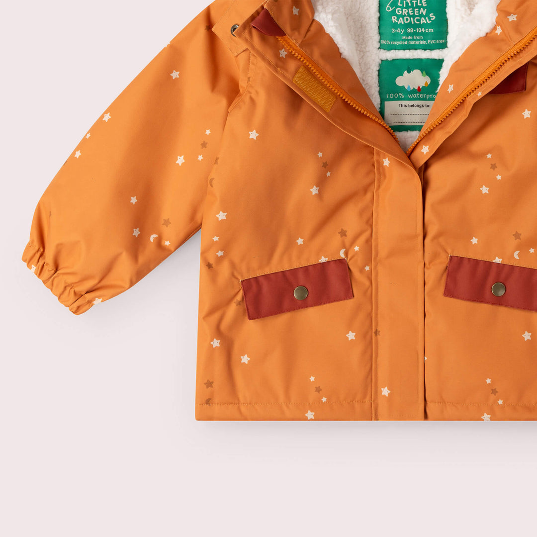 Gold Stars Recycled Waterproof Adventure Winter Coat Gold / 7-8y