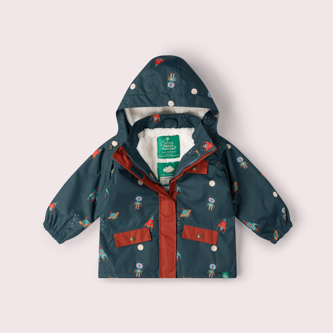 Into Space Recycled Waterproof Adventure Winter Coat Green / 7-8y