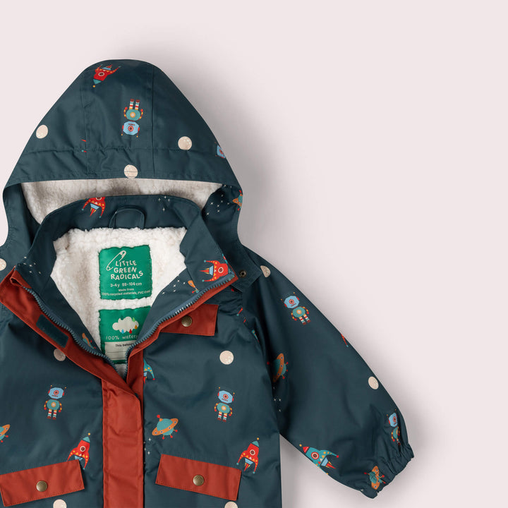 Into Space Recycled Waterproof Adventure Winter Coat Green / 7-8y