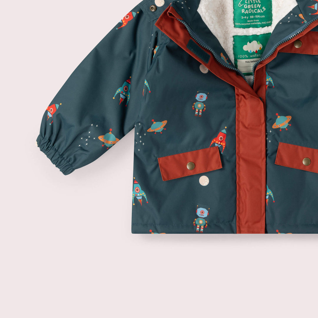 Into Space Recycled Waterproof Adventure Winter Coat Green / 7-8y