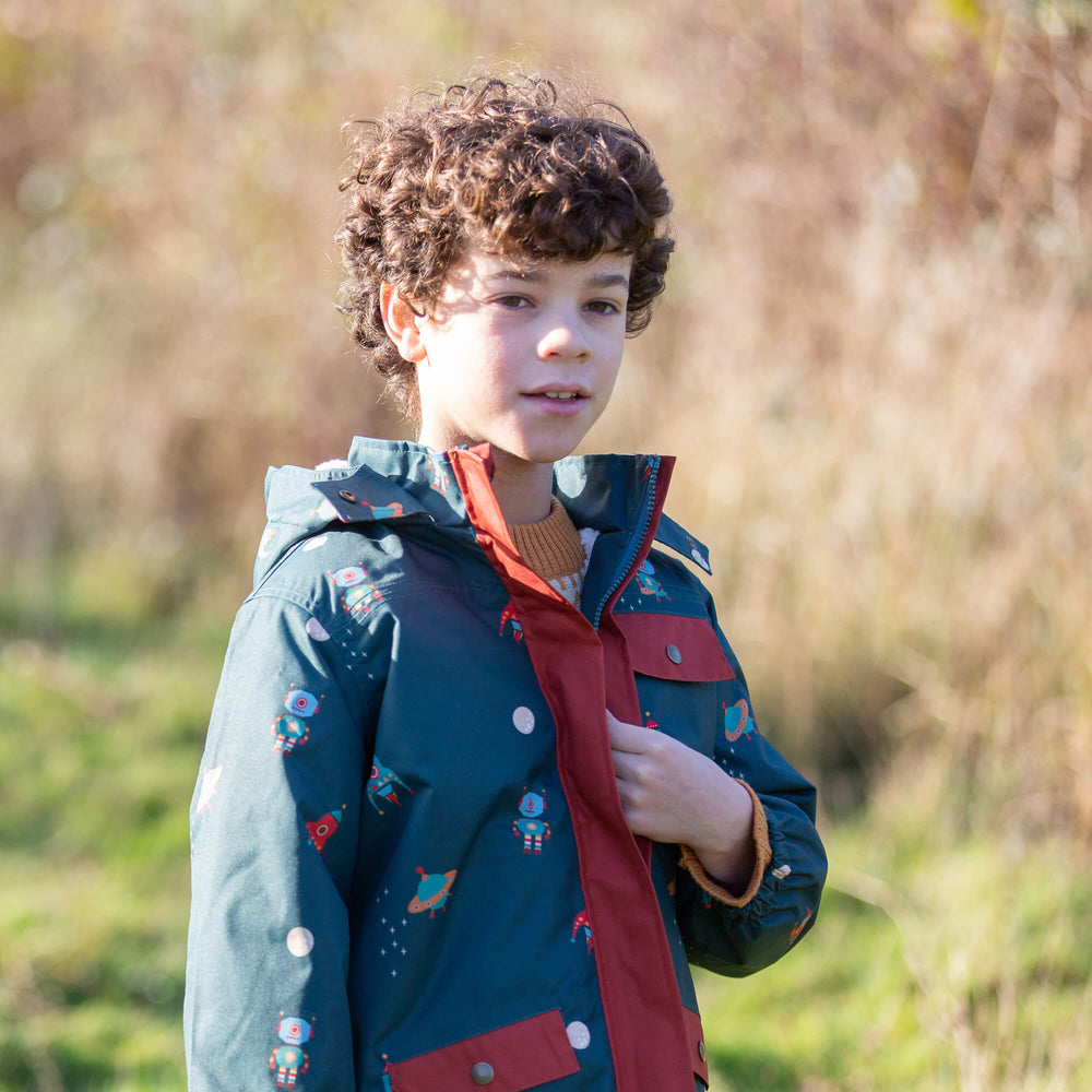 Into Space Recycled Waterproof Adventure Winter Coat Green / 7-8y