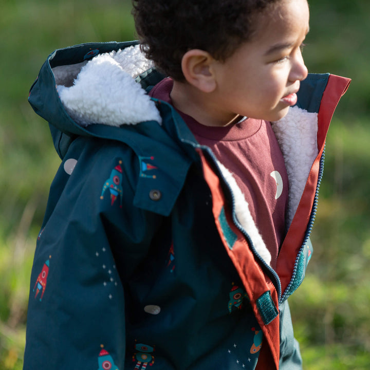 Into Space Recycled Waterproof Adventure Winter Coat Green / 7-8y