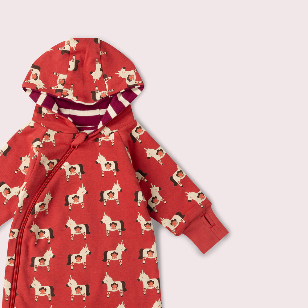 Little Unicorns Hooded Snug Suit Purple / 2-3y