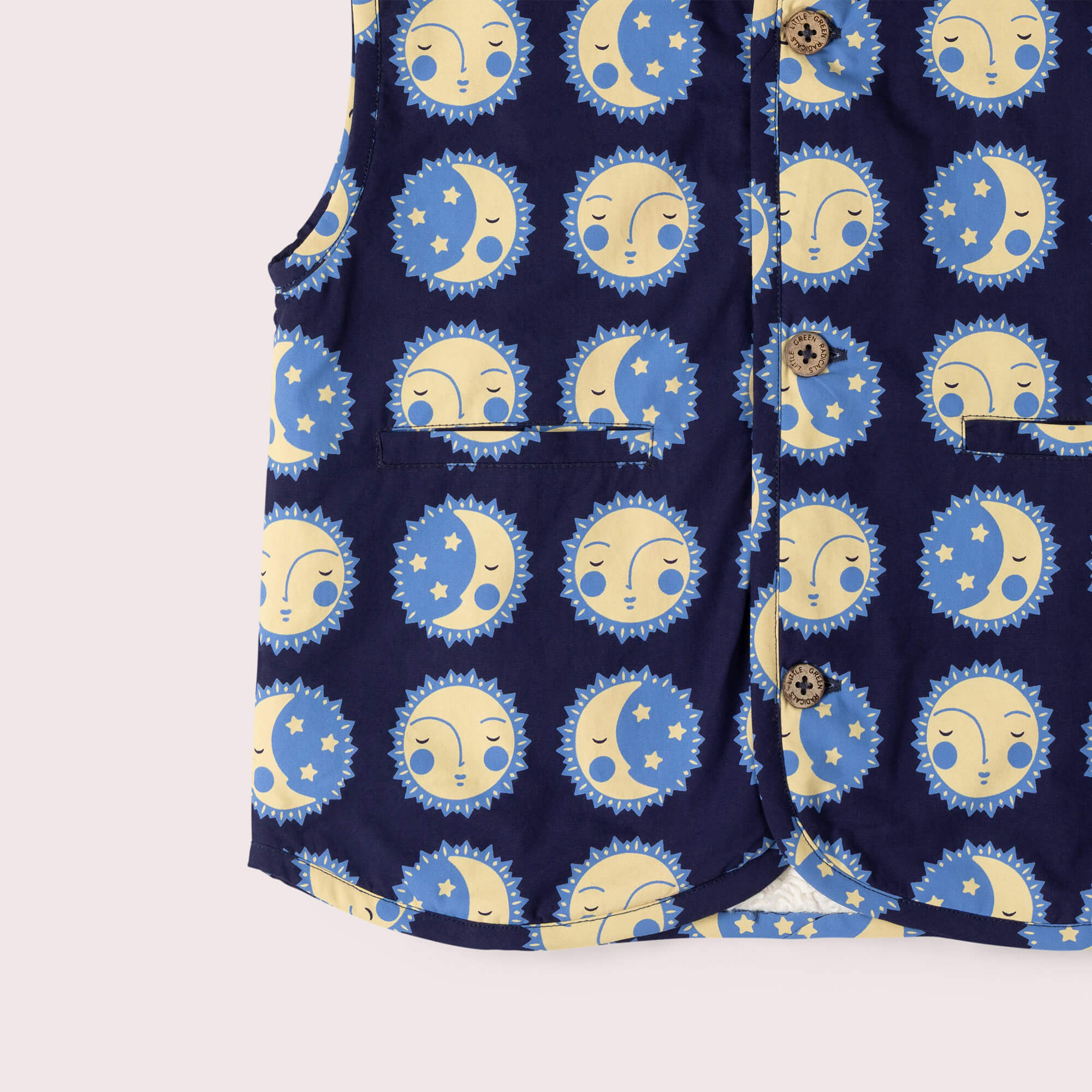 Sun Folk Sherpa Lined Reversible Gilet Blue / 7-8y