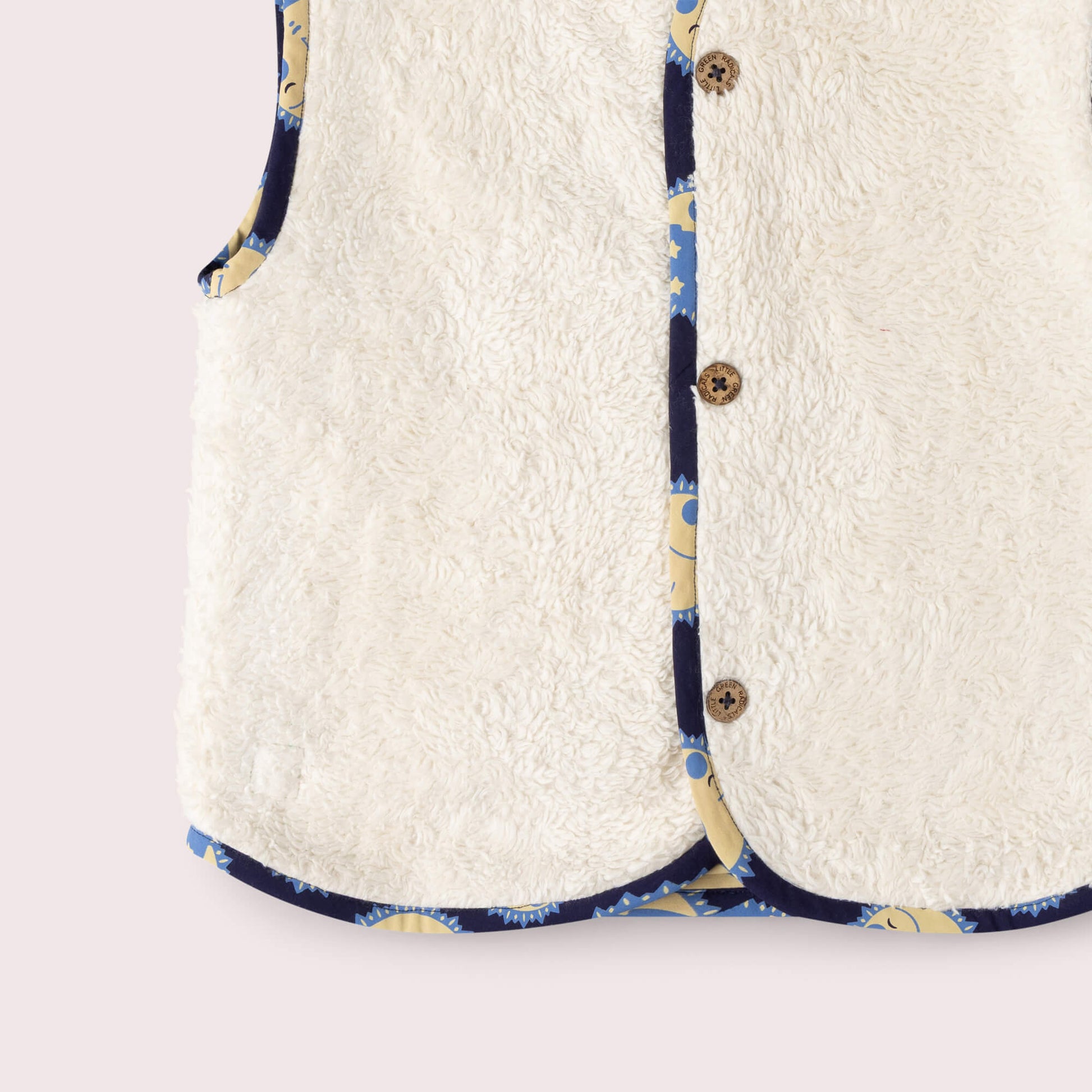 Sun Folk Sherpa Lined Reversible Gilet Blue / 7-8y