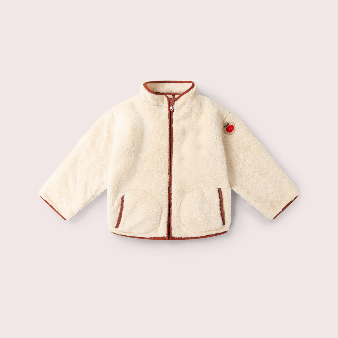Cream Zip Up Cosy Recycled Fleece Jacket