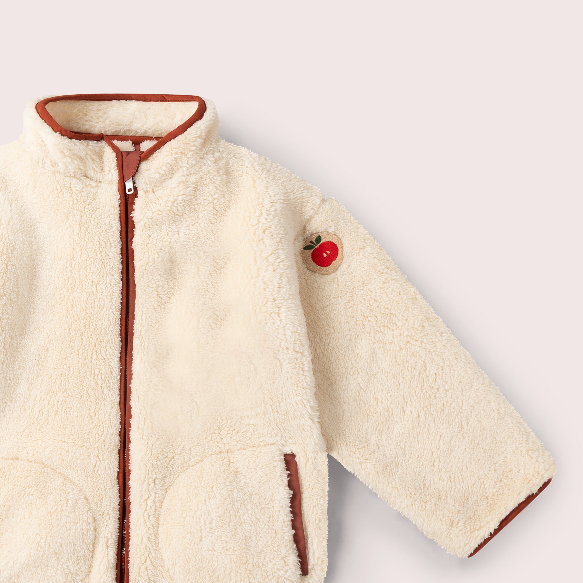 Cream Zip Up Cosy Recycled Fleece Jacket
