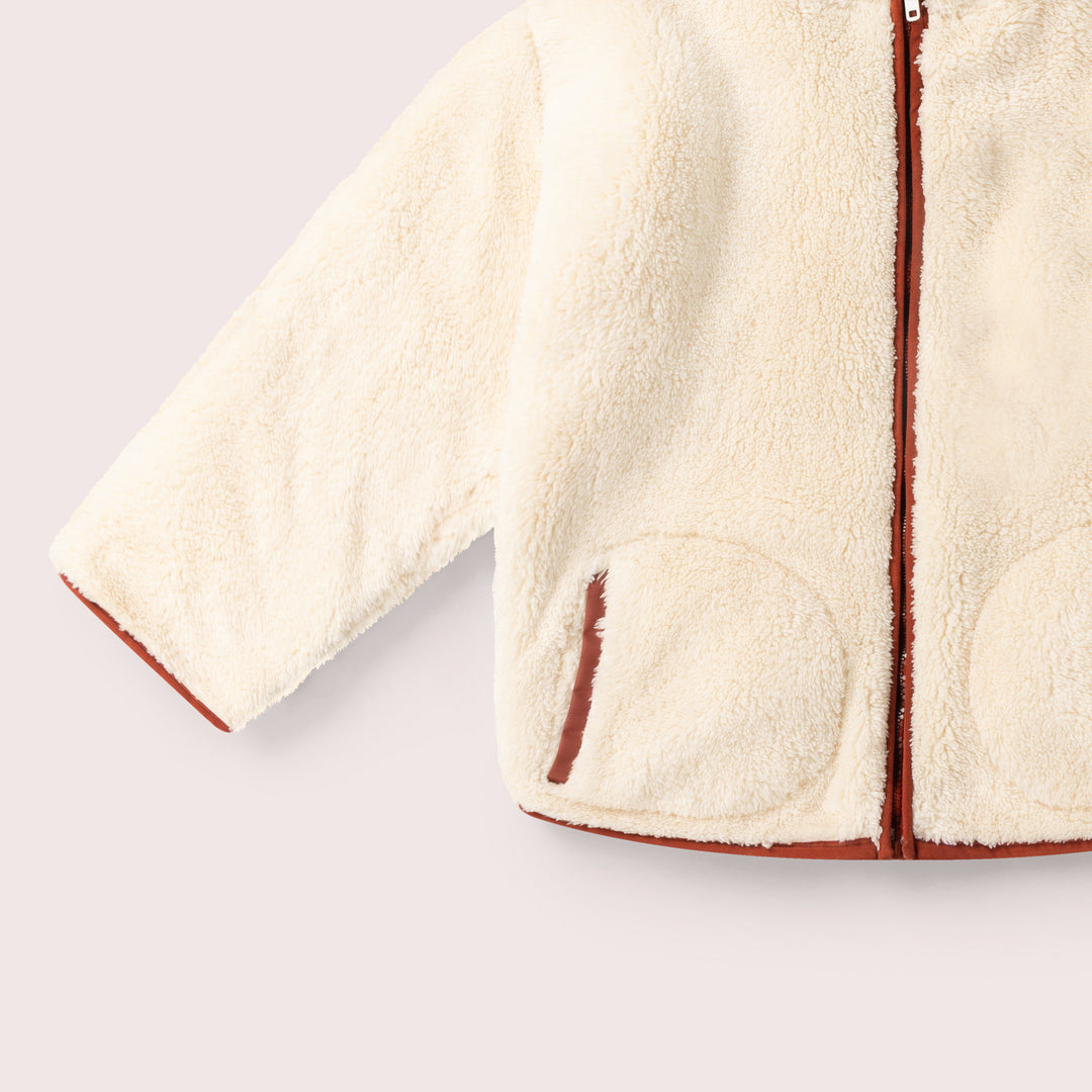 Cream Zip Up Cosy Recycled Fleece Jacket